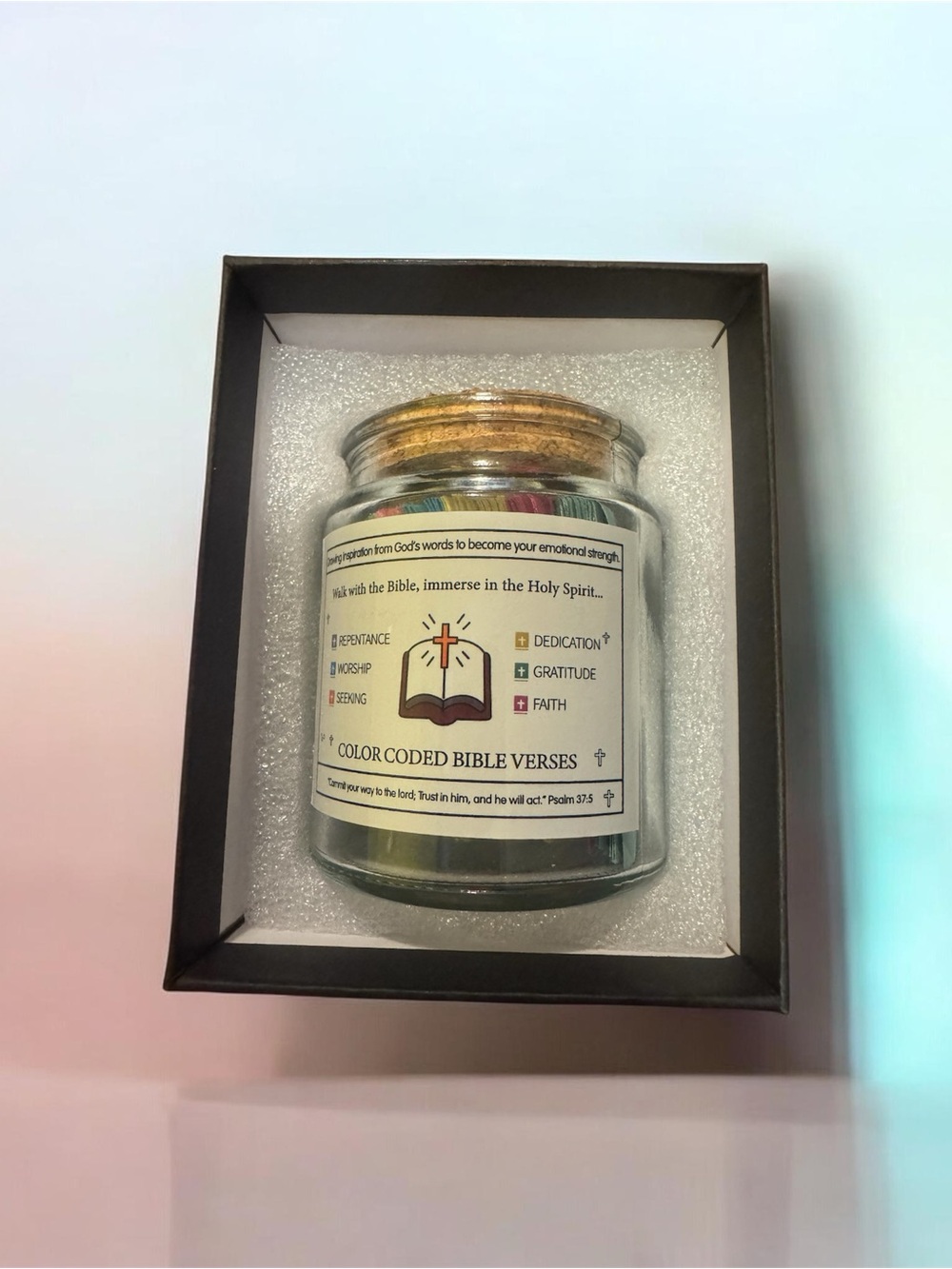 Color Coded Bible Verses Jar Candle - Multicolor NIB